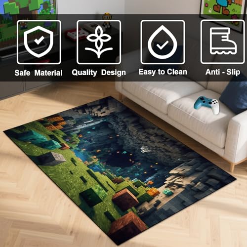 Tapete decorativo para niños con diseño pixelado 3'4" x 5' miniatura 3