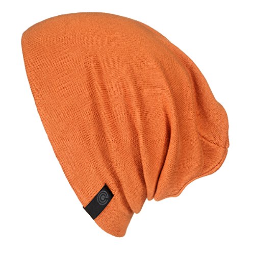 Warm Slouchy Beanie Hat for Men and Women - Deliciously Soft Daily Beanie in Fine Knit (Rust, Head Size: 18