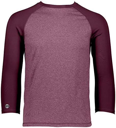 Holloway camiseta para meninos Typhoon, Maroon Heather/Maroon, X-Large