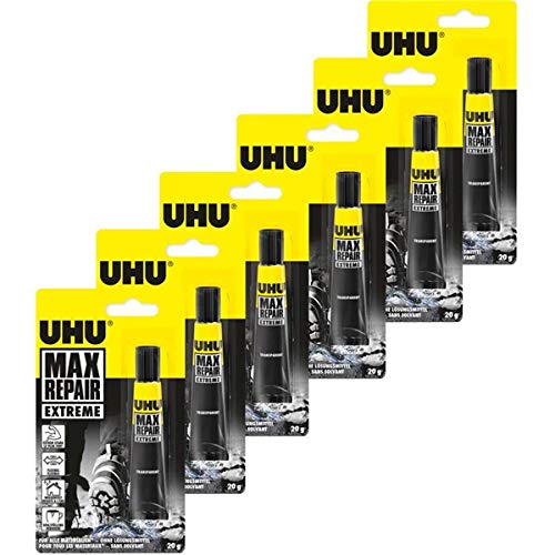 Preisvergleich Produktbild UHU Max Repair Extreme Kleber 20g transparent Polymer Technologie (6er Pack)