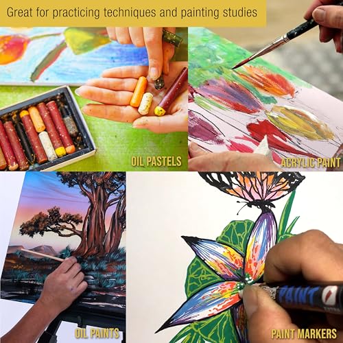 Image of U.S. Art Supply 9 inch x 12 inch Premium Heavy-Weight Oil Painting Pad (2 Pack, 30 Sheets Total) - 90lb (190gsm) - Oil Pastel Paper for Students and Adults