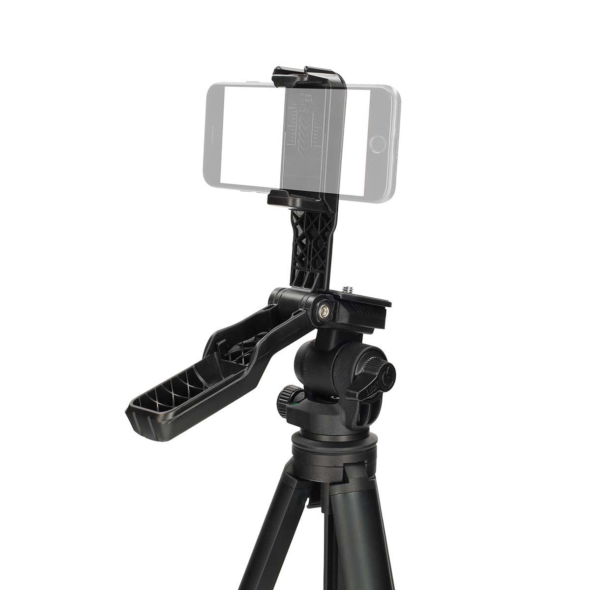 Nedis Lightweight Traveler Tripod for Camera and Smartphone, 160cm Adjustable Height, Pan & Tilt Head, Phone Holder and Carry Bag Included - Black