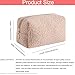 JOVAKIT Travel Makeup Bag Cosmetic Bag for Women, Fashion Christmas Gifts, Plush Zipper Make Up Pouch, Large Capacity Toiletry Organizer Makeup, Portable Storage Bag Trendy Stuff (Khaki)