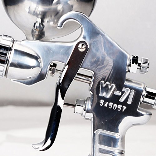 Image of High Performance W77-G HVLP Gravity Feed Spray Gun (Nozzle Size 1.5mm, Silver)