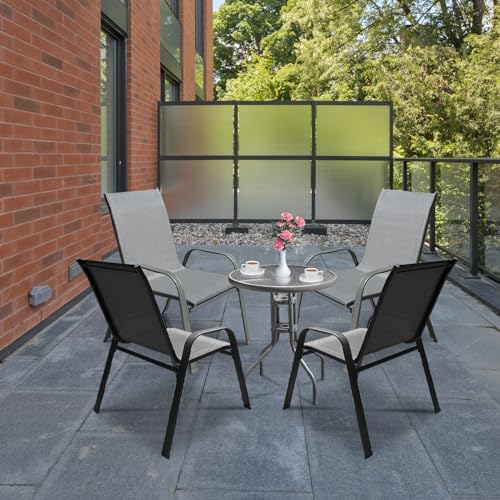 SONGBATE Large 4-Piece Metal Textilene Patio Bistro Dining Set - Modern Outdoor Furniture Collection - Image 3