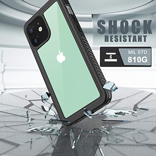 Diverbox For Iphone 12 Waterproof Case,Waterproof Shockproof Dustproof Ip68 Full-Body Hard Case Built-In Screen Protector Underwater Outdoor Waterproof Cover For Iphone 12,6.1 In (Clear) #TOP5