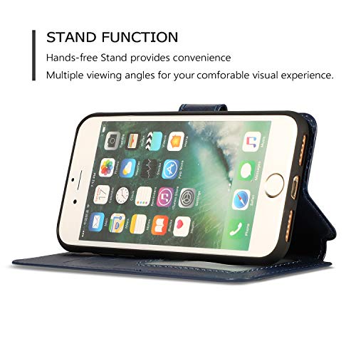 Qltypri Iphone 6 Iphone 6S Case Premium Pu Leather Simple Wallet Case Tpu Bumper [Card Slots] [Kickstand] [Magnetic Closure] Shockproof Flip Cover For Apple Iphone 6 Iphone 6S - Blue #TOP2