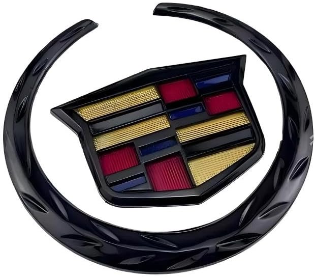 for Cadillac Rear Grille 4"" Emblem Hood Badge Symbol Ornament for Cadillac XTS SRX ATS DTS Series Accessories (Rear All Black) image 5