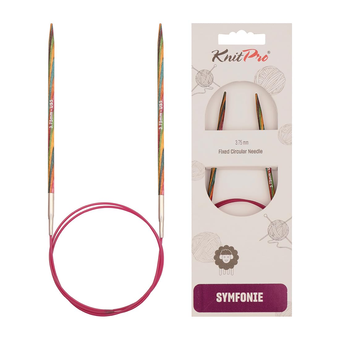 KnitPro Symfonie Fixed Circular Needles 10" (25cm) | 3.75mm