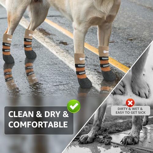 SCENEREAL Botas antiderrapantes para cães, sapatos de cachorro para pavimento quente/frio, botas de