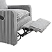 Oxford Baby Uptown Upholstered Glider Recliner Rocking Chair 360° Swivel for Nursery and Living Room - Corduroy, Ash Gray