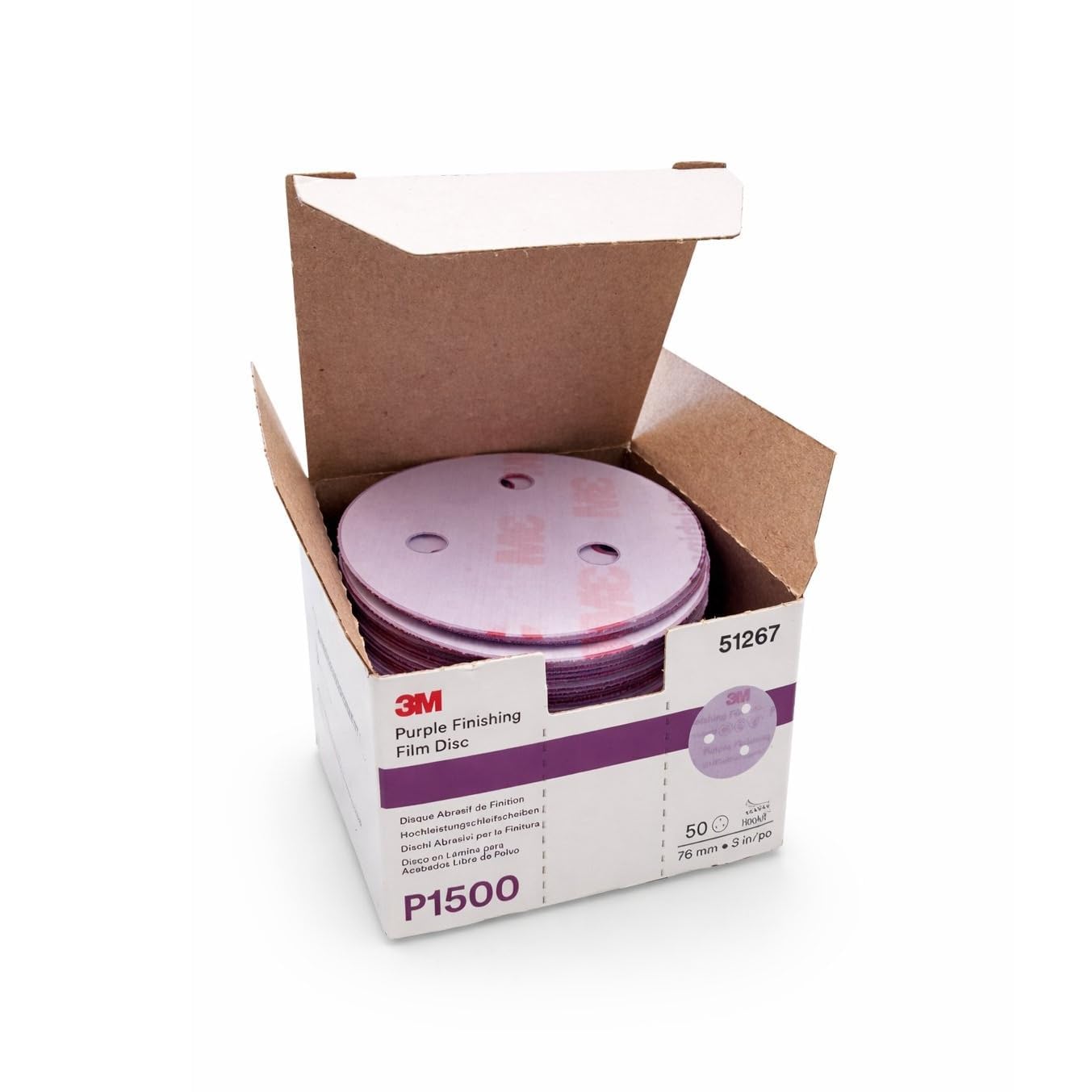 3M 51267 50x Kit discos abrasivos lijadora excéntrica lila