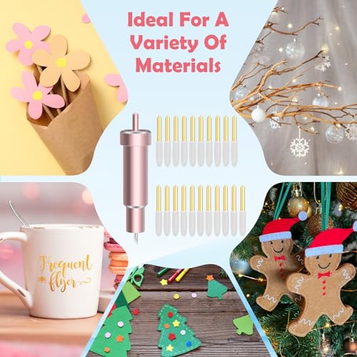 20+1P Premium Deep Fine Point Blades+Housing, 20PCS Deep Cut Blade and Housing,Replacement Blade for Cricut Maker 3/Maker/Explore 3/Explore Air 2/Air/One/Venture,Cut Vinyl/Cardboard/Vellum Etc(21P)
