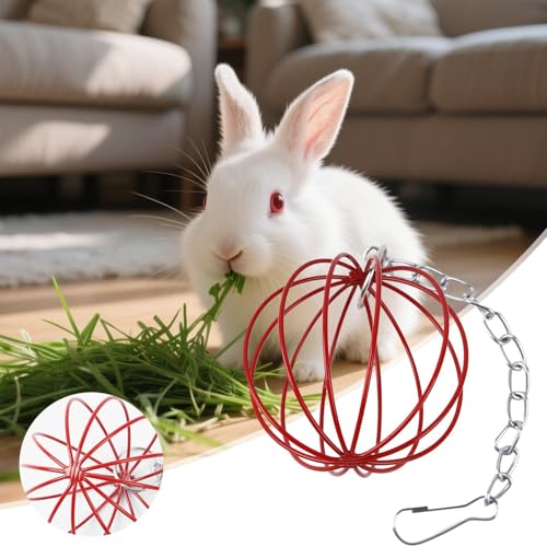2pcs Rabbits Hay Feeder | Rabbits Hay Ball | Hanging Feeder for Treats and Chewing Metal Guinea Pig | Grass Ball for Hamsters Guinea Pig Small Animal Pet - Image 4