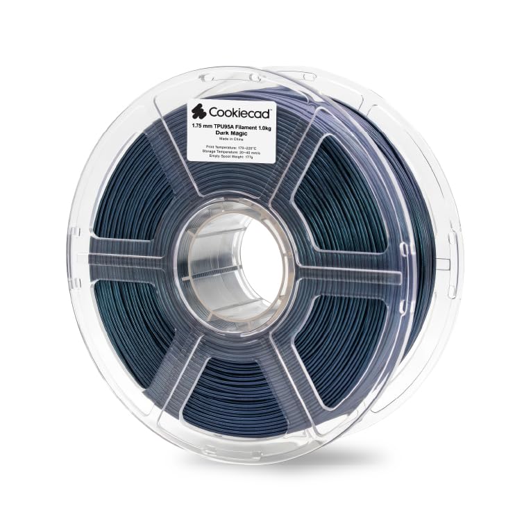 Cookiecad TPU Filament 1.75mm 1kg Glitter 3D Printer Filament - Dark Magic TPU