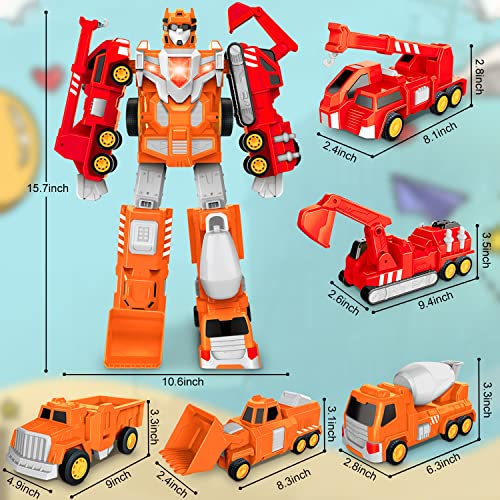 Kids Toys Car Transform Toy: Toys For 5 Year Old Boys | Robot Toys For 3 4 5 6 7 Year Old Boys Girls | 5 In 1 Stem Building Toys For Kids Age 4-8 | Construction Trucks Toddler Toys Birthday Boy Gifts #TOP5
