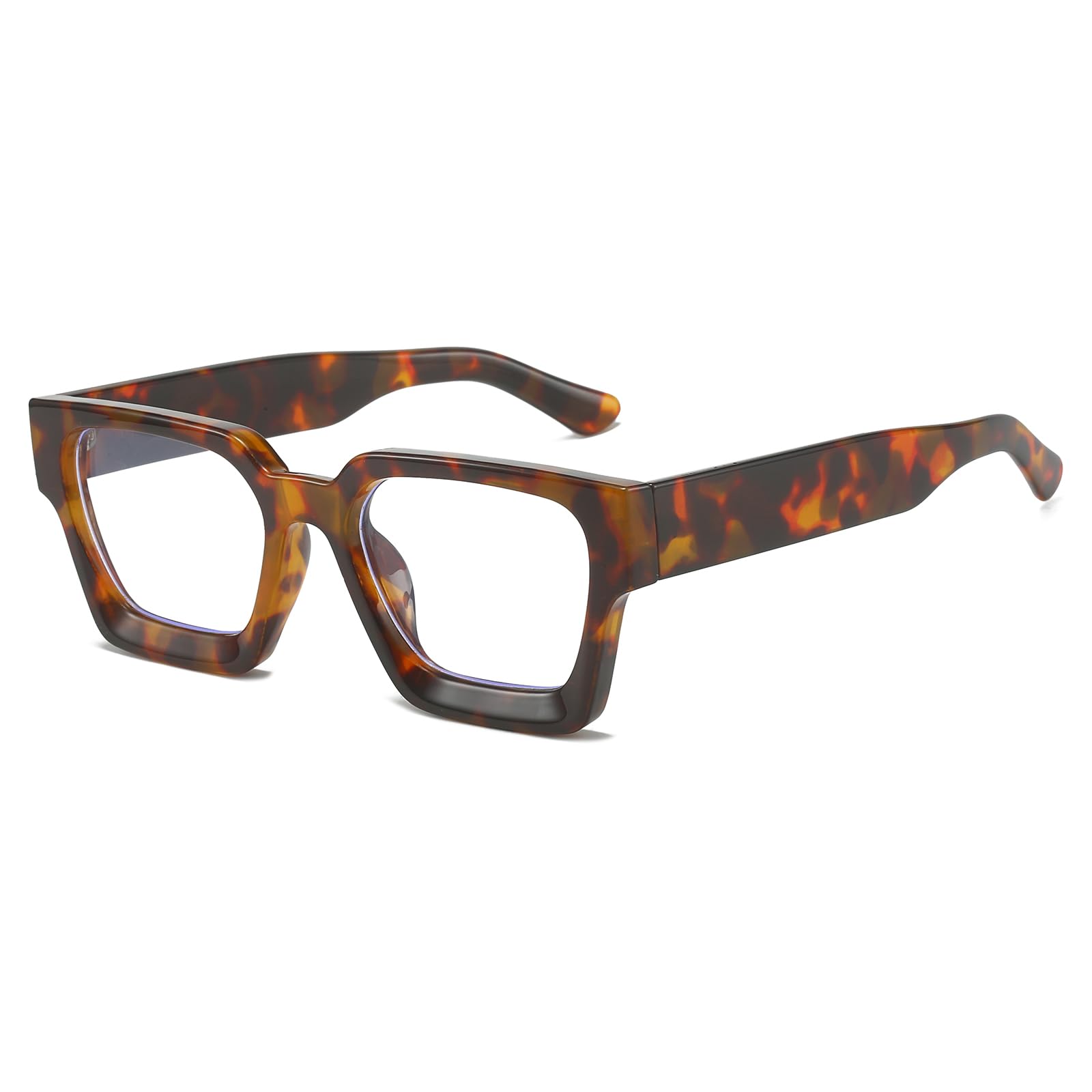 YAMEIZE Square Blue Light Glasses for Men Women Retro Chunky Thick Frame Blue Light Blocking Glasses Computer Eyeglasses