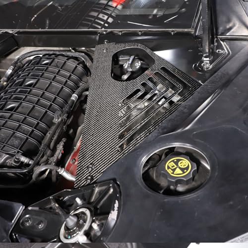 Image of TOYCIDFG Engine Bay Panel Cover, Left Right Splash Shield Oxidation Case Guard Compatible with C8 Corvette 2020-2024 Auto Aluminium Interior Body Part Accessories (Carbon Fiber - Bright Surface)