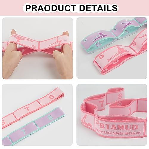2 PCS Stretch Strap for Kids Dance Elastic Band for Children Gymnastics Stretching Strap Kids Stretching Bands Multi-Loop Adjustable Exercise Bands Stretching Resistance Ballet Bands -8 Loops - Image 4