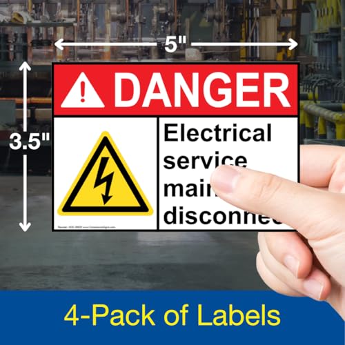 Étiquettes de sécurité danger electrical service pour éviter les risques de choc électrique