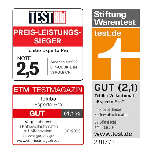 Tchibo Kaffeevollautomat Esperto Pro mit One Touch Funktion inkl. 1kg Barista Caffè Crema für Caffè Crema, Espresso und Milchspezialitäten, Anthrazit – Bild 7