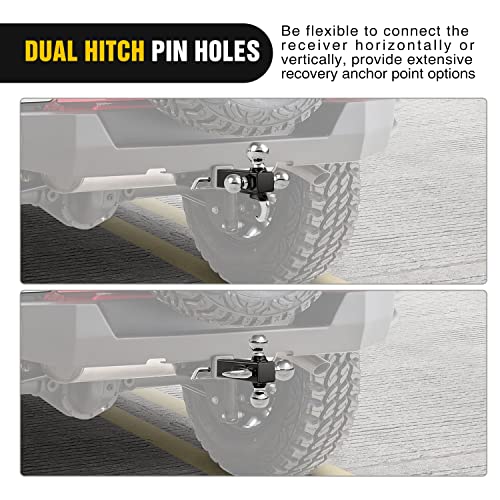 Image of Nilight Shackle Hitch Receiver 2Inch 45000 LBs Breaking Strength 3 /4 inch D Ring w /Trailer Pin Heavy Duty Solid Recovery Towing Kit for Trucks Jeeps Off Road