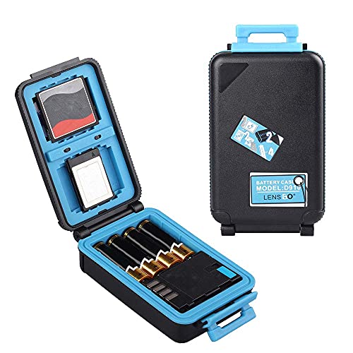 LENSGO Kamera Akku Speicherkartenetui, Speicherkarten Hardprotector Gehäuse Professionelle wasserfeste Anti Schock Kamera Batterie. Für 2Kamera-Akkus 4SD Karten 2XQD Karten oder 2 CFKarten Cover