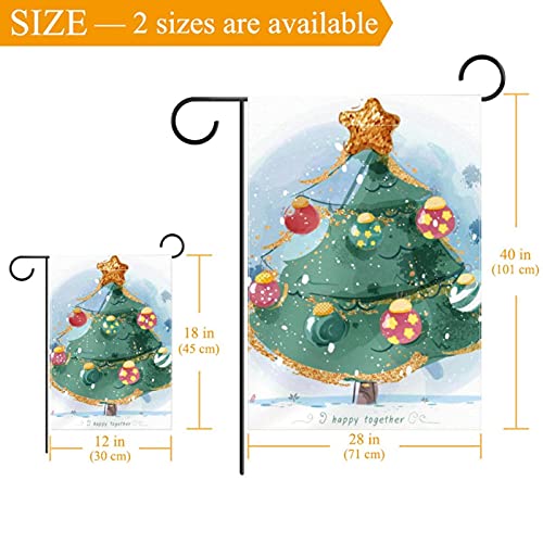 Drapeau de bienvenue sapin de Noël double face pour extérieur durable