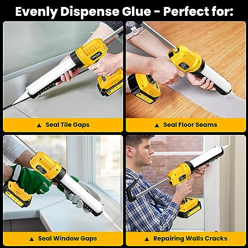 TaskStar Cordless Caulking Gun,5 Adjustable Speed Electric Caulk Gun with 2000mAh Battery & Charger, LED Light and Cutting Tool,lightweight Dripless for Bathroom Balcony Doors 8 TaskStar Cordless Caulking Gun,5 Adjustable Speed Electric Caulk Gun with 2000mAh Battery & Charger, LED Light and Cutting Tool,lightweight Dripless for Bathroom Balcony Doors - Image 8