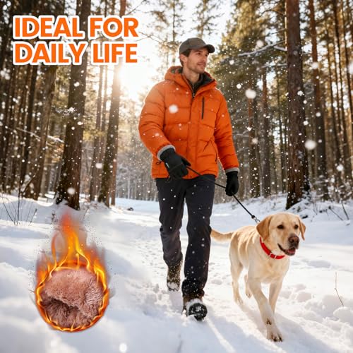 Winter Waterproof Ski Snow Warm Gloves for Women Men, Windproof Cold Weather Thermal with Touchscreen Fingers, for Running Driving Cycling Hiking Biking Outdoor Sports Daily Work (Balck, X-Large) - Image 2