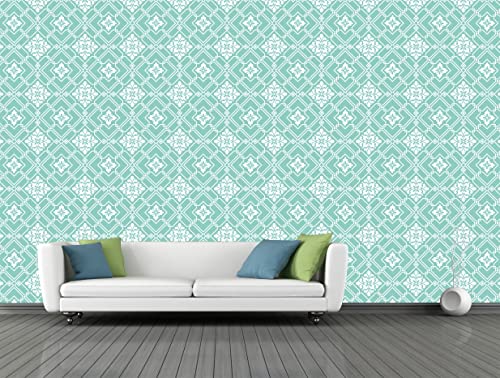 Image of CABANA HOMES Wall Stickers Geometrical DIY Wallpaper for Decals (45 x 125 cm, 2 Rolls) (12 sq. ft) Decorative Self Adhesive Bedroom, Living Room, Office, Green