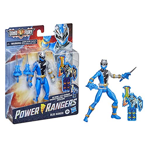 Power Rangers Dino Fury Blue Ranger 6-Inch Action Figure Toy Inspired By Tv Show With Dino Fury Key And Weapon Accessories For Ages 4 And Up #TOP3