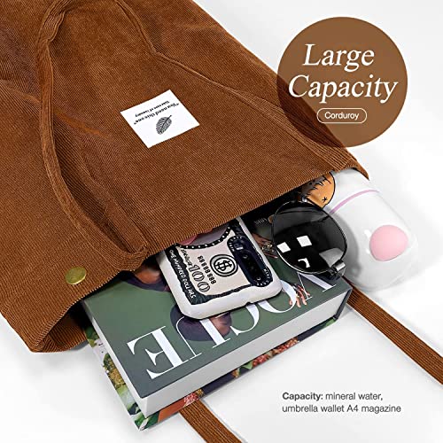 Image of Street27 Korean Canvas Corduroy Tote Bag Casual Work Shoulder Handbags | Multi-Purpose Bag |Sturdy Canvas Bag with Large Capacity | Shopping Bag for Office, College & Daily Use