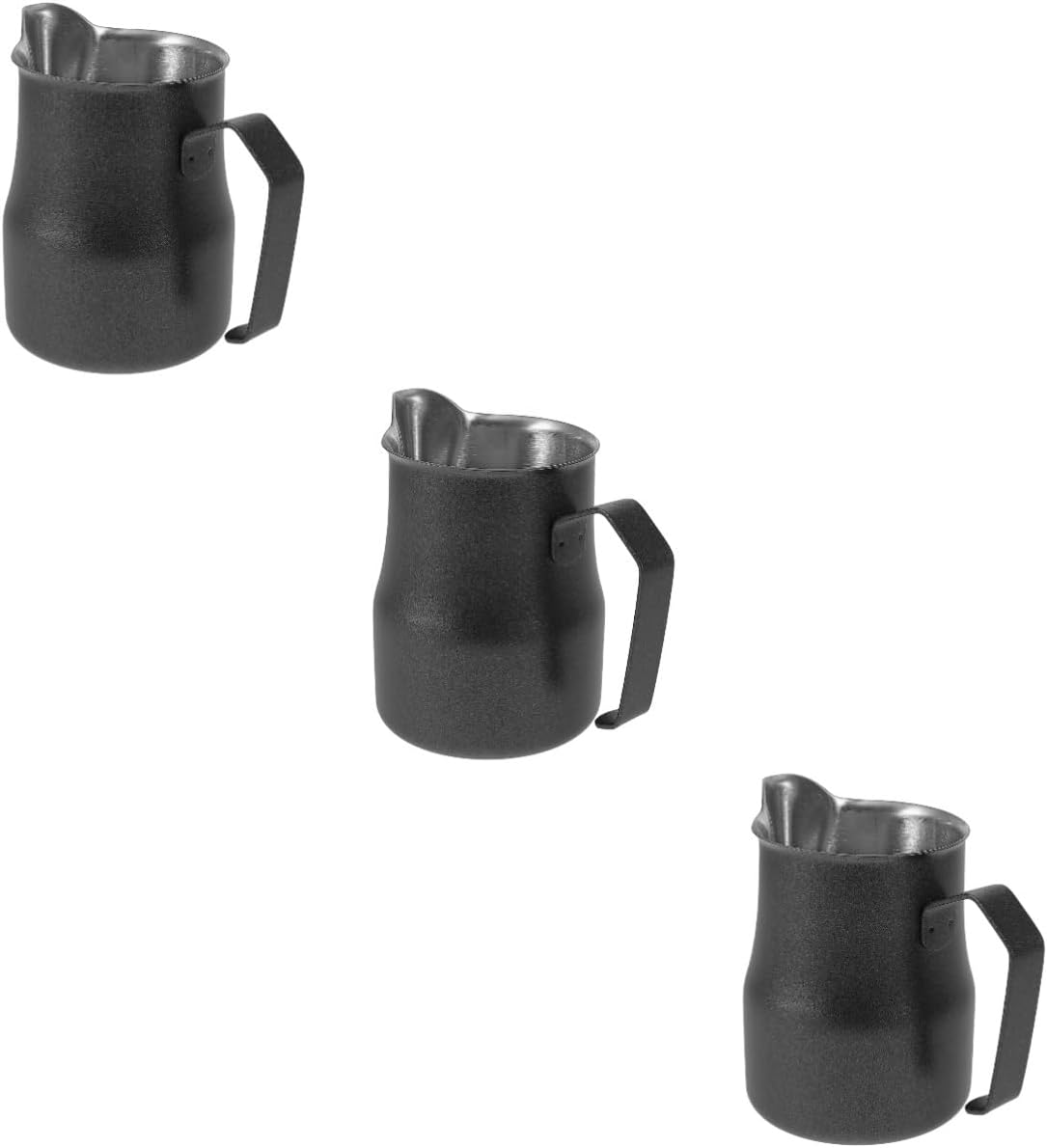 Gadpiparty 3pcs Espresso Frothing Pitcher Stainless Steel Frother Cup for Latte Art Multi-use Coffee Jug Pointed Spout for Accurate Pouring for Home and