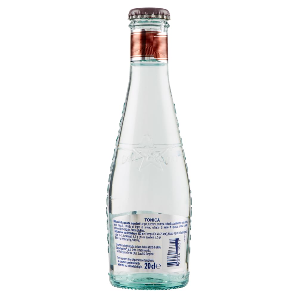 24x San Pellegrino Tonica Rovere, bevanda analcolica italiana rinfrescante, acqua tonica con estratto di quercia, bottiglia di vetro da 20cl