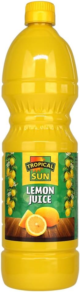 Tropical Sun 100% Pure Lemon Juice 1L Bottle Ready to Use Citrus Juice for Margaritas, Cocktails, Cooking, Baking, Drinks, Salad Dressings, Seafood & Everyday Kitchen Use (Pack of 1)