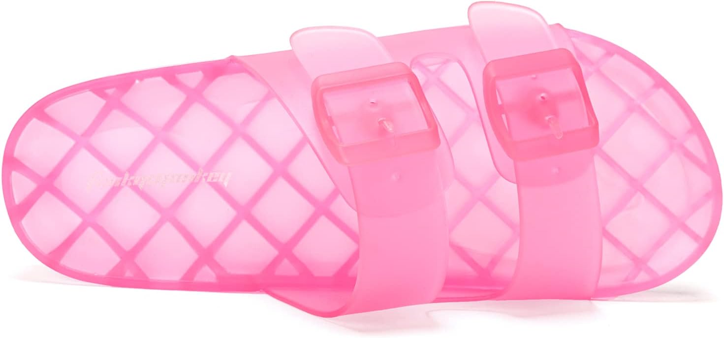 FUNKYMONKEY Women's Comfort Slides Double Buckle Adjustable EVA Flat Sandals - Image 3