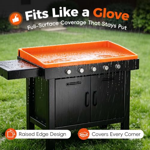 Image of Snuggery 29 Inch Silicone Griddle Mat for Blackstone Griddle - Full Edge Waterproof Grill Lid Pad, Dust & Rust Protection, Food Grade Heavy Duty BBQ Cover for Outdoor Flat Top Grill
