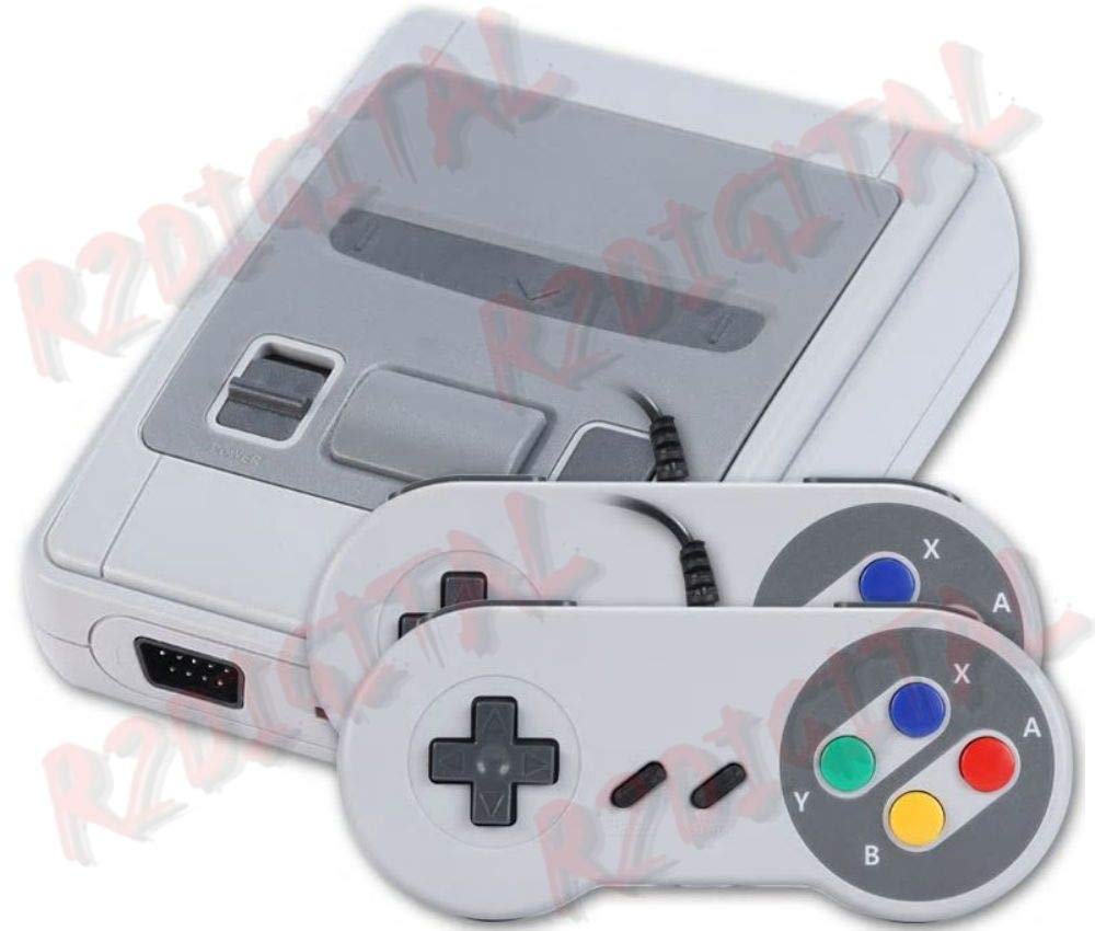 r2digital® CONSOLE DI GIOCO per TV GC256211 con 2 CONTROLLER VIDEOGIOCO da SALOTTO PORTATILE 256 GIOCHI NON RIPETITIVI