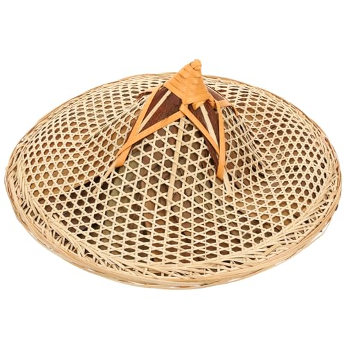 EXCEART Abat-jour Bambou Tressé Pour Lustre Suspendu Cache-lumière Chapeau De Paille Chinois Pour Suspension Abat-jour Pour Plafonnier