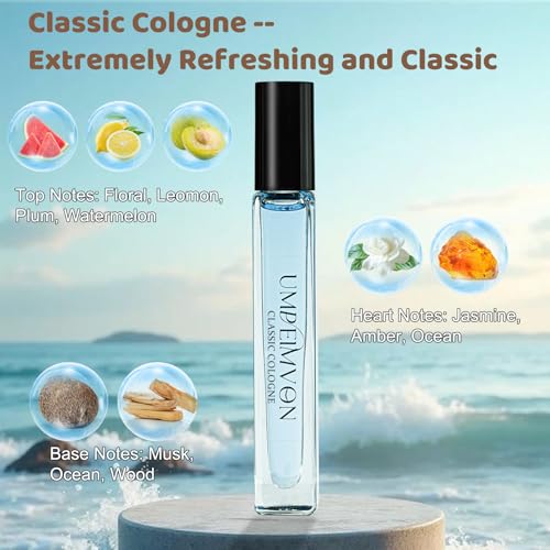 Image of 3 Pack Unisex Cologne for Men Women Cologne Perfume Oil Roll On, Classic, Sandalwood, Agarwood, Travel Size 0.33 fl.oz