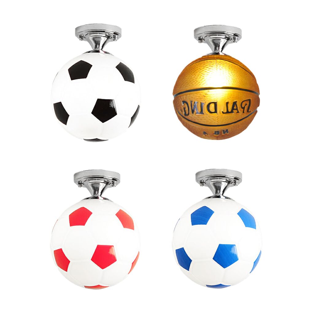 Ailan Balón de fútbol, luces LED de techo de cristal Premium para decoración creativa de dormitorio de niños, lámpara de techo para Bar y Club de fútbol, Azul