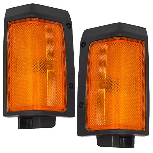 Parts N Go 1986-1987 D21 Pickup Hardbody Marker Light with Black Tirm Front Driver & Passenger Side Left Right Hand - B618501G00 NI2550108, B618001G00 NI2551108