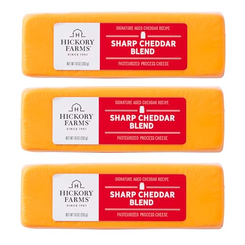 Hickory Farms Sharp Cheddar Cheese Blend - 3 Pack | Gourmet Charcuterie Cheese, Perfect for Charcuterie Boards