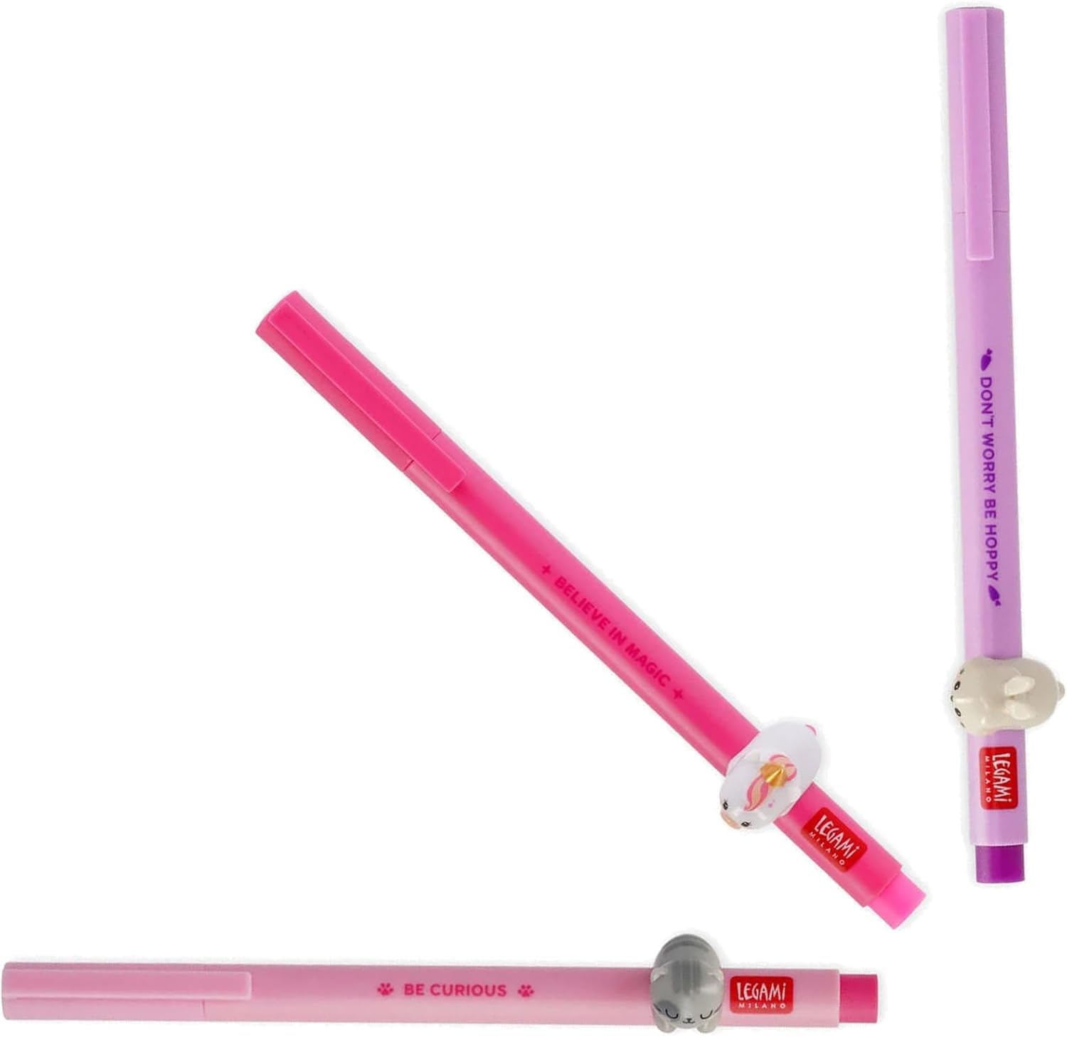 Legami - Lovely Friends Decorative Animal - Removable & Recombinable - Prevents Rolling - 0.5mm Fine Tip - Kitty Theme - Unicorn Theme - Bunny Theme โ image 1