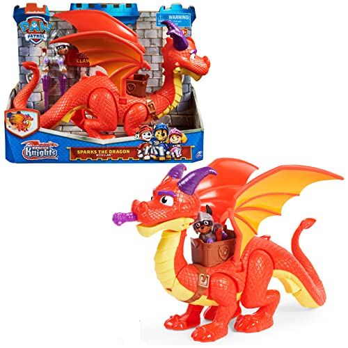 PAW PATROL, Rescue Knights Sparks der Drache Actionfigur mit Spielfigur Claw, Spielzeug geeignet für Kinder ab 3 Jahren