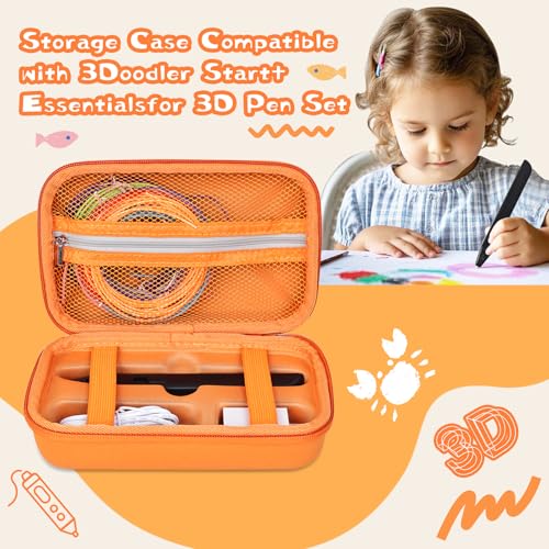 Hard Case Compatible with MYNT3D Super/Professional Printing 3D Pen, Orange — view 5
