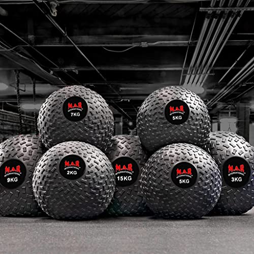 MAR | Medicine Ball Weight Slam Ball, No-Bounce Heavy-Duty Rubber Exercise Ball, Essential Home Gym Fitness Equipment for Core Strength Training, Workout Ball for Exercise & Training Balls (4kg) - Image 4