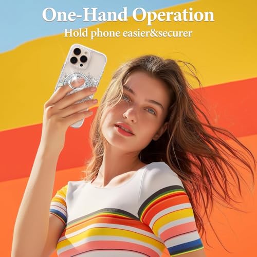 Image of Magnetic Phone Ring MagSafe Phone Grip, Magnetic Cell Phone Stand Holder Finger Ring,[Thin and Light Design] for iPhone Can Rotate 360 Degrees Compatible with iPhone 12-17 Series New (Silver-S-26)
