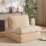 OPAHDN Ergonomic Full Compression Sofa Chair for Ultimate Comfort, Lounging, Gaming, or Napping, Cream